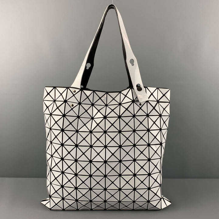 ISSEY MIYAKE White Black Triangle PVC Tote Handbag & Leather Goods
