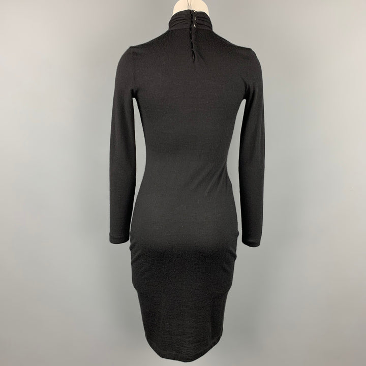 RALPH LAUREN Size S Black Knitted Cashmere High Collar Dress