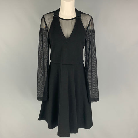MARC by MARC JACOBS Vestido evasé de mezcla de lana negro talla L
