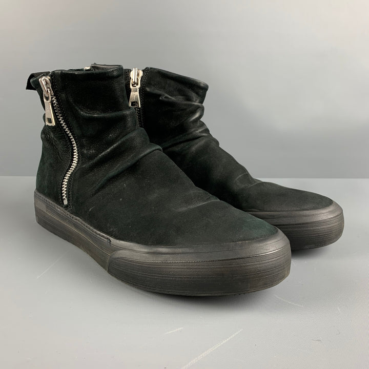 JOHN VARVATOS Size 8.5 Black Leather Side Zipper Boots