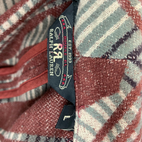RRL by RALPH LAUREN Size L Brown & Grey Cream Navajo Cotton Sport Coat