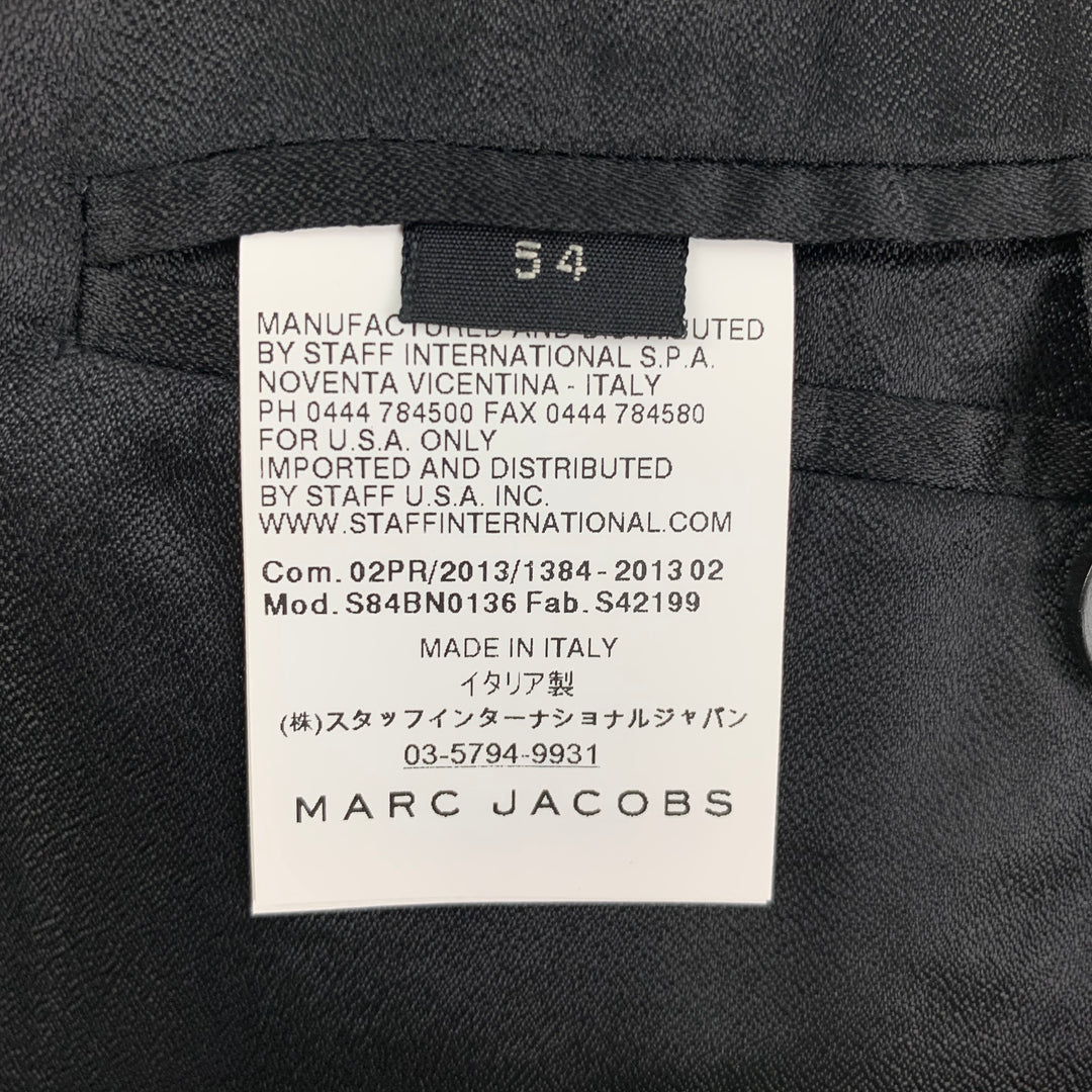MARC JACOBS Size 44 Black Blue Wool Notch Lapel Sport Coat
