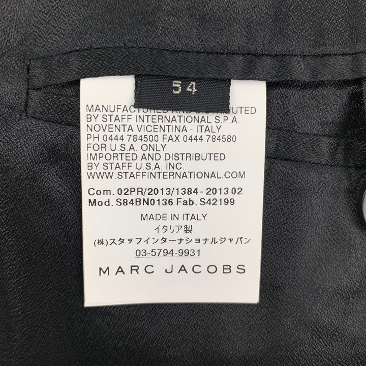 MARC JACOBS Size 44 Black Blue Wool Notch Lapel Sport Coat