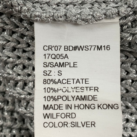 RALPH LAUREN Black Label Taille S Gilet tricoté en mélange d'acétate d'argent