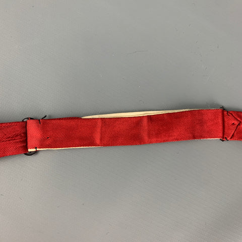 VINTAGE Red Beige Braided Bow Tie