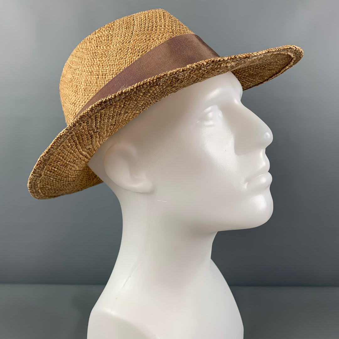 Vintage MAKINS Tan Straw Fedora Hat - Main Image