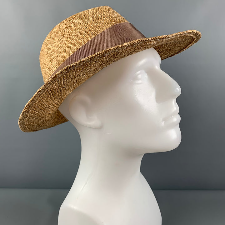 Vintage MAKINS Tan Straw Fedora Hat