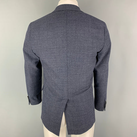 THEORY Size 38 Navy Blue Woven Virgin Wool Single Button Sport Coat