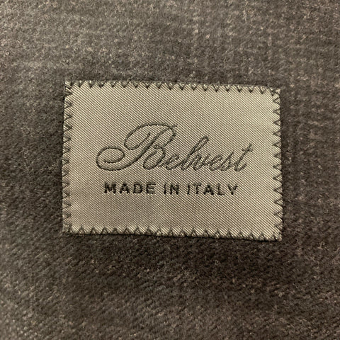 BELVEST Size 40 Black Charcoal Wool Single Breasted Sport Coat