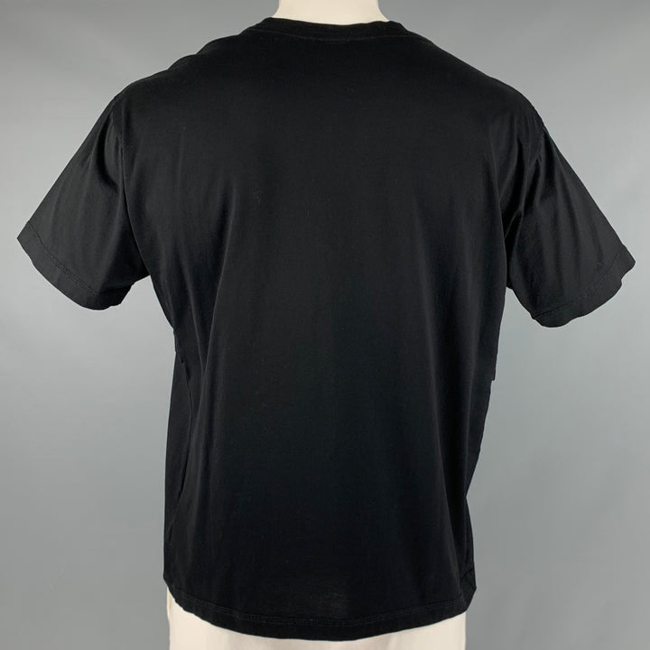 MONCLER Camiseta de manga corta de algodón negra Talla XL