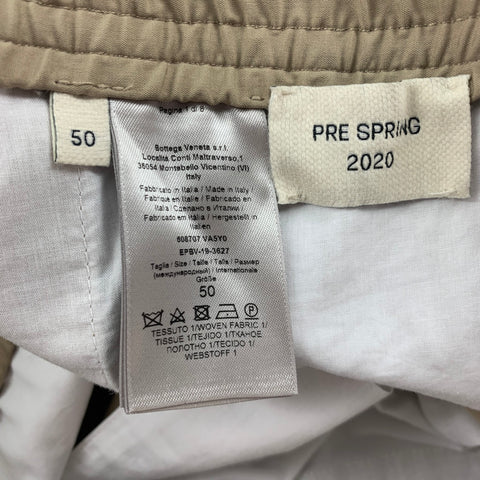 BOTTEGA VENETA Pre-Spring 2020 Size 34 Khaki Cotton Blend Elastic Waistband Casual Pants