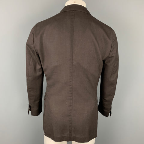 BOGLIOLI Size 38 Regular Brown Virgin Wool Peak Lapel Sport Coat