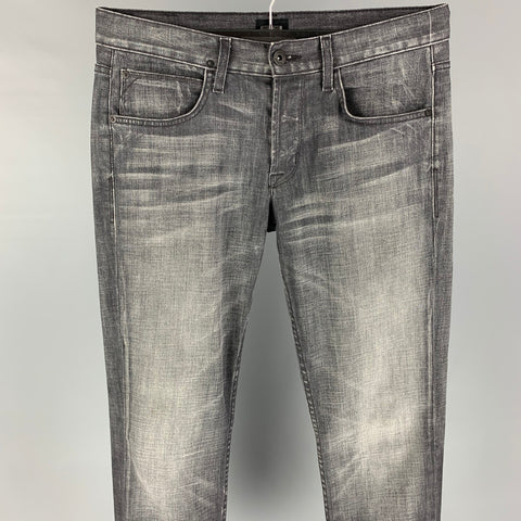 HUDSON Size 32 Gray Wash Cotton Straight Jeans