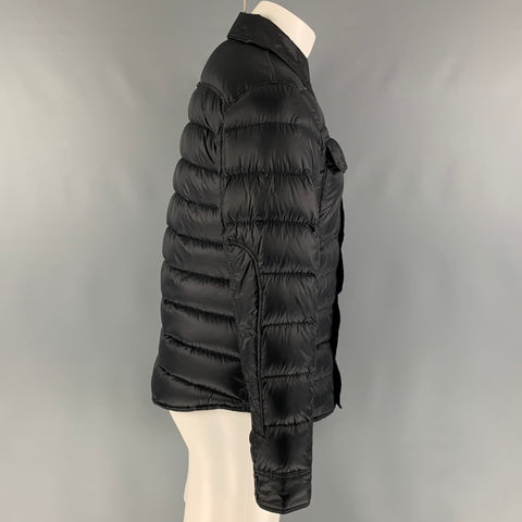 RALPH LAUREN Size M Black Quilted Nylon Shirt Jacket