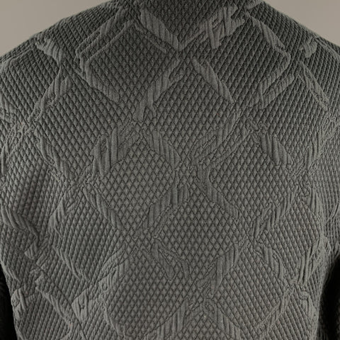BALENCIAGA Size 4 Black Jacquard Cropped Collarless Jacket