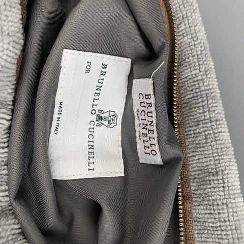 BRUNELLO CUCINELLI Neceser de algodón gris