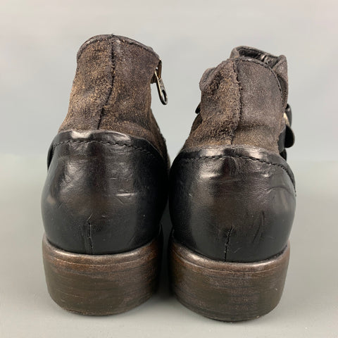 NYLO Size 10 Brown Leather Side Zipper Boots