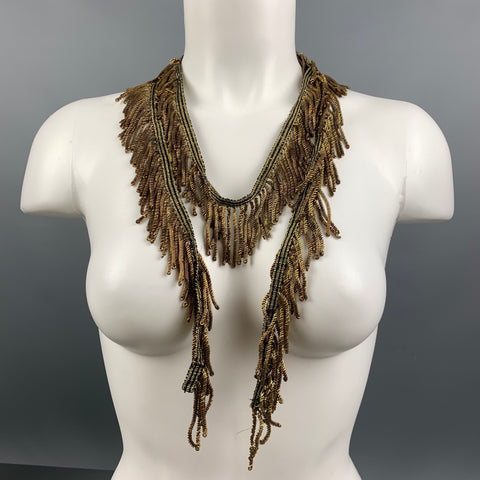 ANN DEMEULEMEESTER Gold Fringe Metallic Necklace