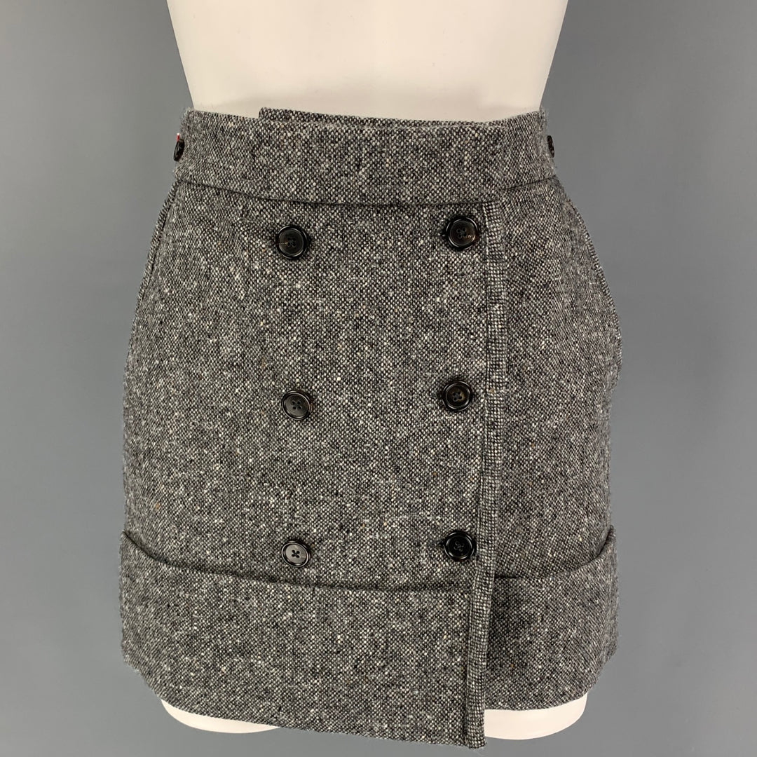 THOM BROWNE Minifalda de mohair de lana merino gris Talla 0