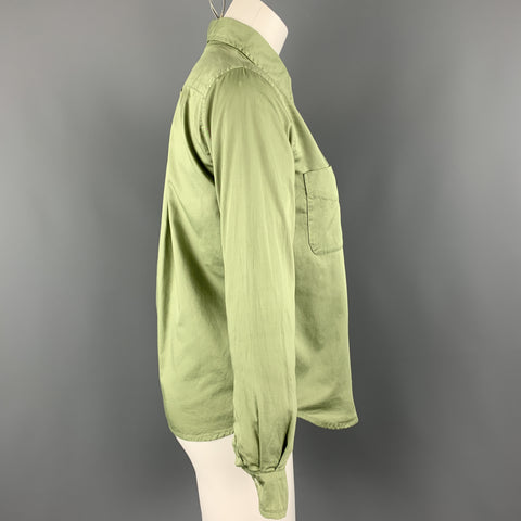 PAUL HARNDEN Taille S Blouse à poche plaquée en coton vert