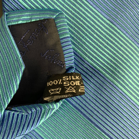 SALVATORE FERRAGAMO Light Blue Diagonal Stripe Silk Tie