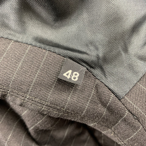 CoSTUME NATIONAL 38 Regular Black Stripe Wool Peak Lapel Suit