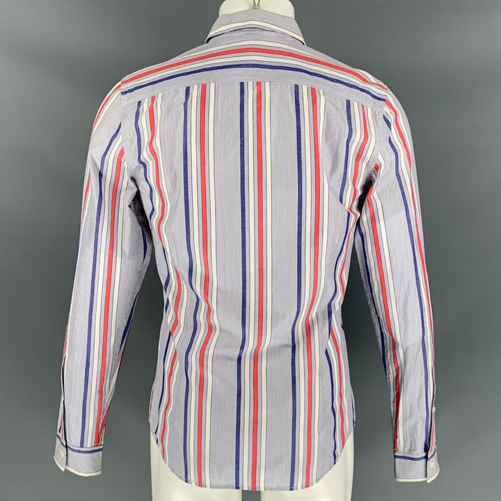 Vintage BURBERRY PRORSUM Spring 2005 Size M Multi-Color Stripe Cotton Long Sleeve Shirt