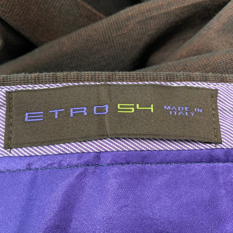 ETRO Size 36 Brown Cotton Blend Zip Up Dress Pants