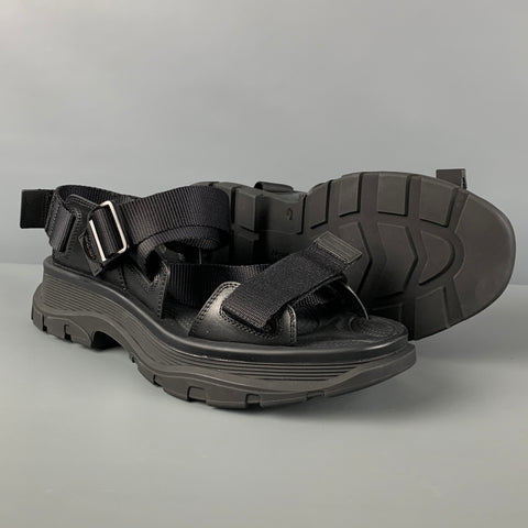 ALEXANDER MCQUEEN Size 9.5 Black Straps Sandals