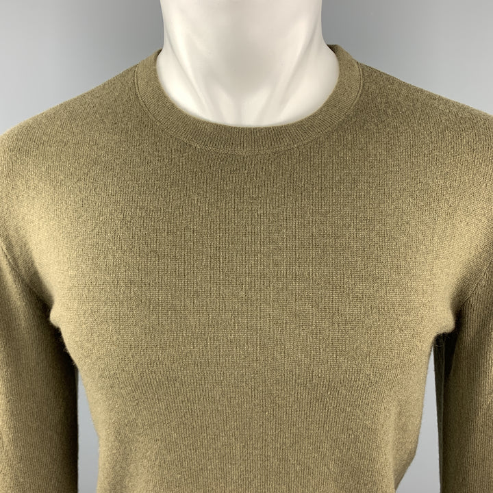 RALPH LAUREN Size S Olive Cashmere Crew-Neck Pullover Sweater