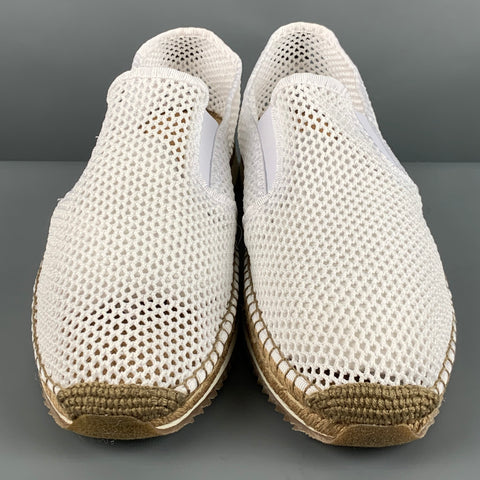 RAG & BONE Size 12 White Natural Mesh Espadrille Loafers