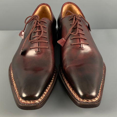 CAPORICCI Size 13 Burgundy Antique Leather Lace Up Lace Up Shoes