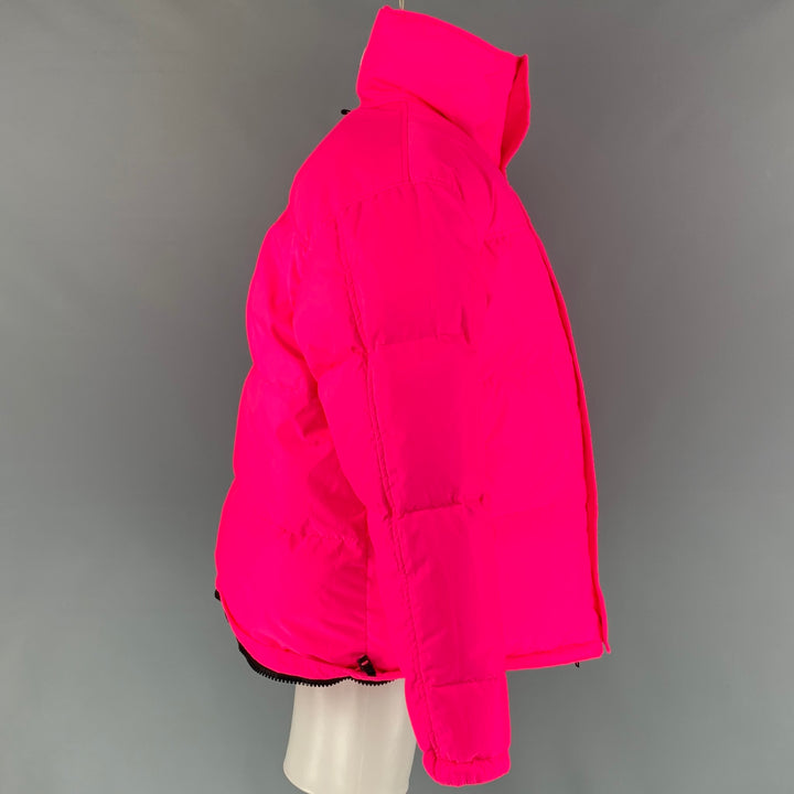 VETEMENTS FW 19 Size XS Flou Pink Quilted Polyester Zip Up Puffer Jacket
