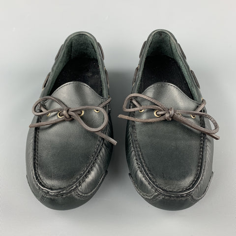 COLE HAAN Size 8.5 Black Leather Drivers Loafers