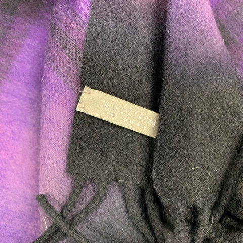 NORDSTROM Purple & Black Plaid Cashmere Scarf