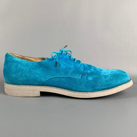 FLORSHEIM Size 12 Turquoise Suede Derby Lace Up Shoes