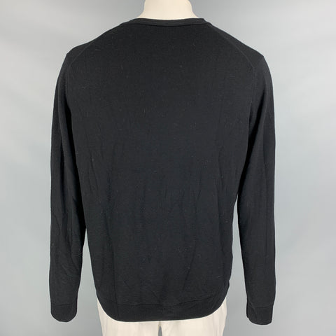 SUNSPEL Size L Black Knitted Wool Buttoned Cardigan