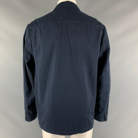 DRIES VAN NOTEN Size 40 Navy Cotton Single Breasted Jacket