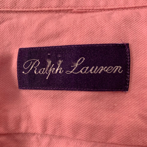 RALPH LAUREN Size L Pink Cotton & Cashmere Long Sleeve Shirt