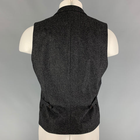 BRUNELLO CUCINELLI Size 40 Charcoal Heather Wool Side Tabs Vest