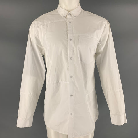 ALEXANDER WANG Size S White Solid Cotton Button Up Long Sleeve Shirt