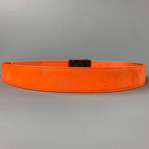 MISSION Size 38 Orange Engraved Leather Belt