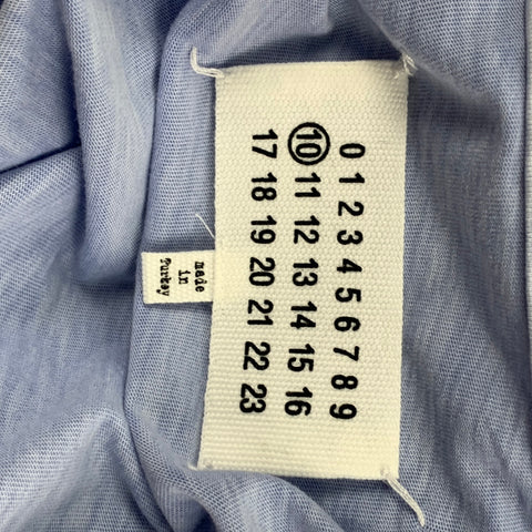 MAISON MARGIELA Size L Light Blue Cotton Crew-Neck T-shirt