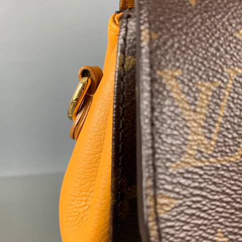 LOUIS VUITTON Brown Beige Monogram Leather Cross Body Handbag
