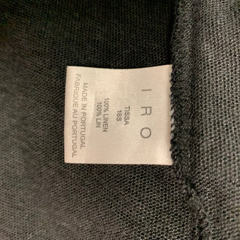 IRO Tissa Size S Black Solid Linen Sleeveless Tank Top