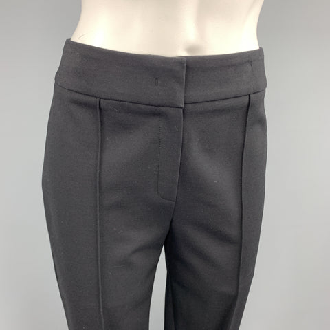 ESCADA Taille 4 Pantalon habillé noir coupe slim avec couture plate sur le devant