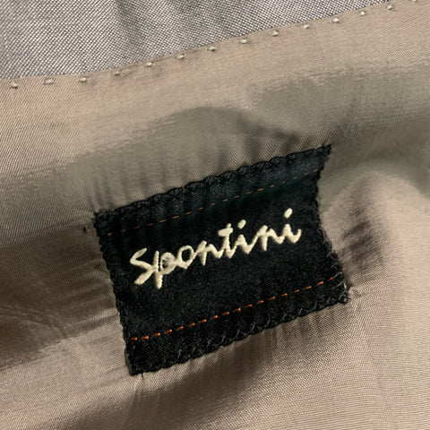 SPONTINI Size 36 Grey Shimmery Wool  Silk Single Breasted 28 30 Suit