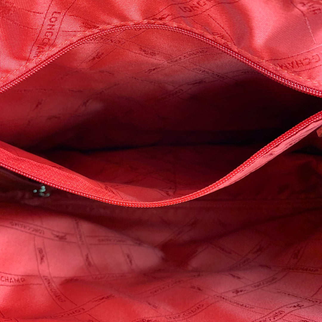 LONGCHAMP Red Leather Tote Handbag