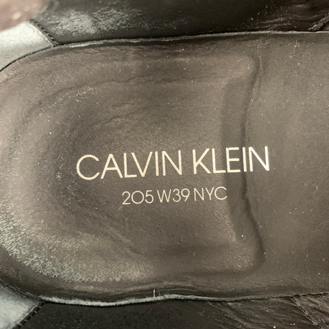CALVIN KLEIN 205W39NYC Size 10 Brown Solid Leather Double Monk Strap Loafers