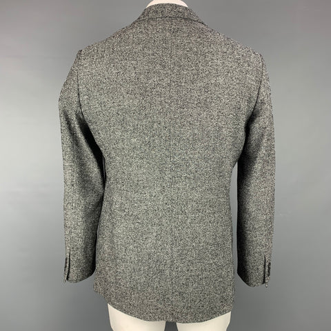 ISSEY MIYAKE Size 44 Black & White Textured Notch Lapel Sport Coat